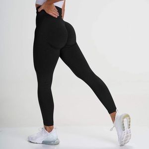 High Waist Seamless Contour Butt Lift Yoga Legging Pants Pure Black